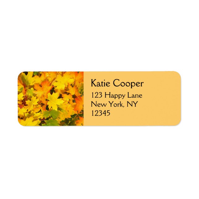 Fall Maple Leaves with Autumn Colours Return Address Label (Front)