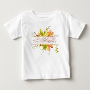 Fall maple leaves with custom text baby T-Shirt