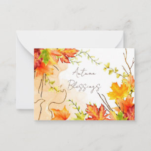 Fall maple leaves with custom text card