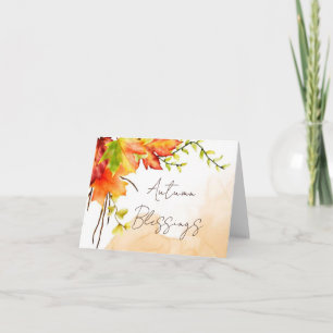 Fall maple leaves with custom text card