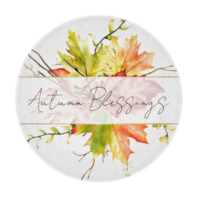 Fall maple leaves with custom text   cutting board (Front)