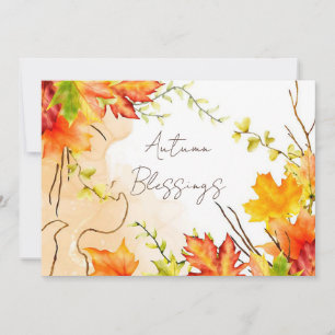 Fall maple leaves with custom text    holiday card