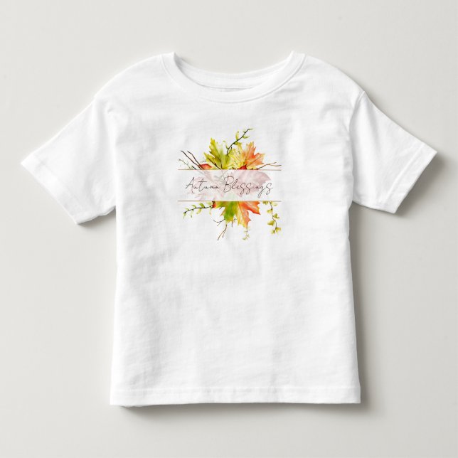 Fall maple leaves with custom text   toddler T-Shirt (Front)