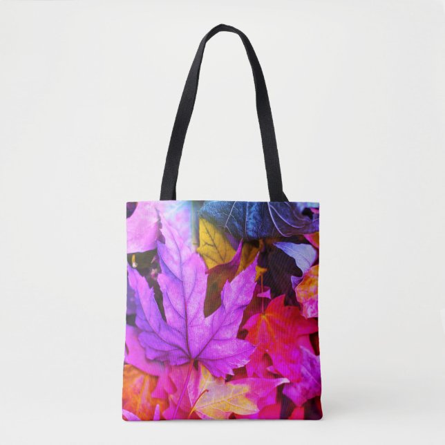 Fall maple tree leaves colourful autumn nature tote bag (Front)