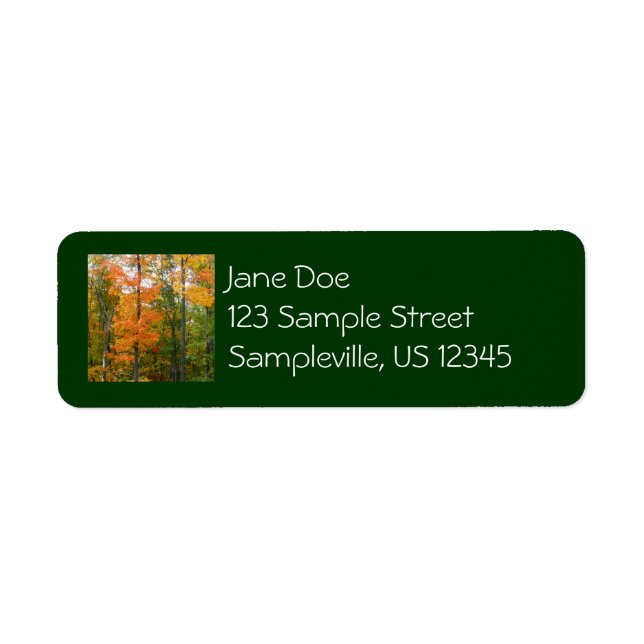 Fall Maple Trees Autumn Nature Photography Return Address Label (Front)