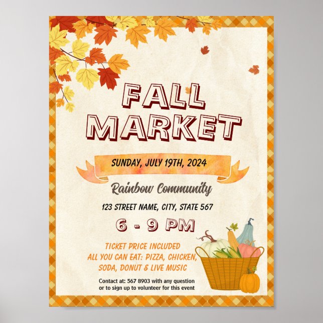 Fall Market Festival event template Poster (Front)