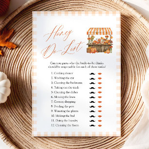 Fall Market Honey Do List Bridal Shower Game Invitation