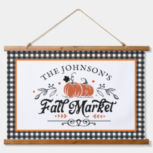 Fall Market Pumpkin Patch   Farmhouse Hanging Tapestry
