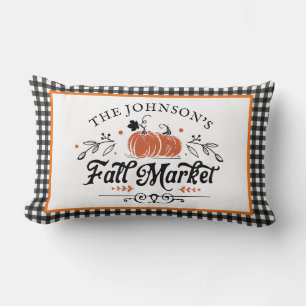 Fall Market Pumpkin Patch   Farmhouse Lumbar Cushion