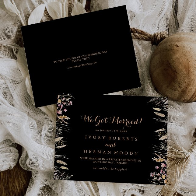 Fall Meadow Wild Floral Elopement Announcement (Creator Uploaded)