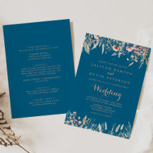 Fall Meadow Wild Floral Front & Back Wedding