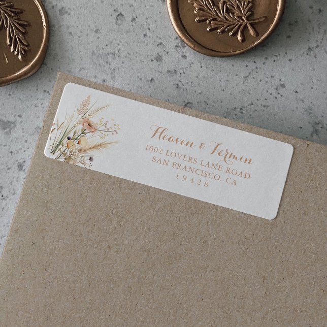 Fall Meadow Wild Floral Return Address Label (Creator Uploaded)