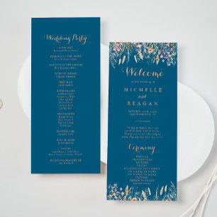 Fall Meadow Wild Floral Wedding Program