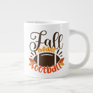 Fall Means Football Large Coffee Mug