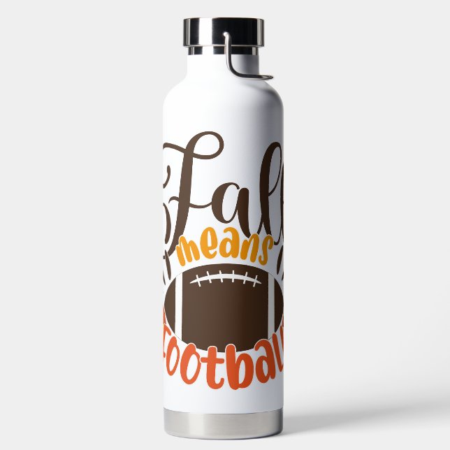 Fall Means Football Water Bottle (Left)