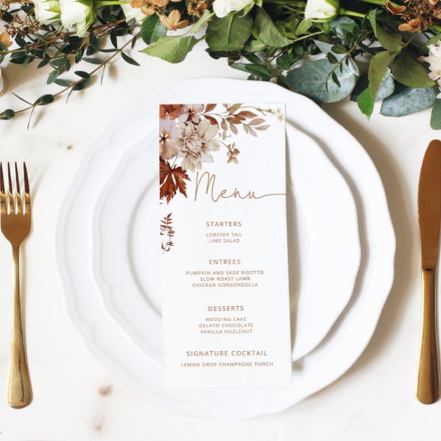 Fall minimal elegant wedding menu (Creator Uploaded)