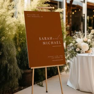 Fall Minimal Modern Script Simple Wedding Welcome Poster