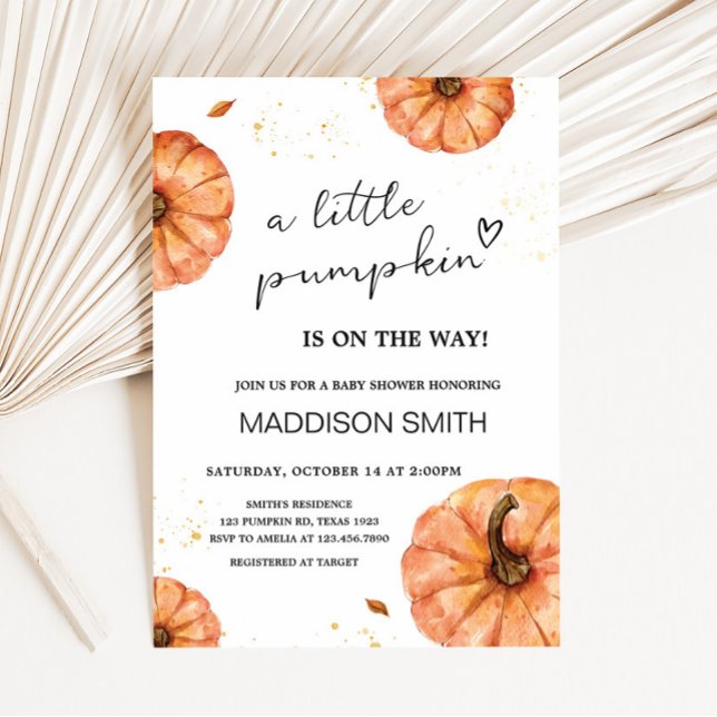 Fall Minimalist Pumpkin Baby Shower Invitation (Fall Minimalist Pumpkin Baby Shower Invitation)