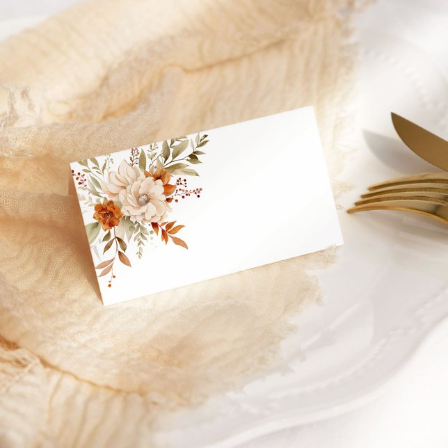 Fall Modern Burnt orange Wedding Place Card (Creator Uploaded)