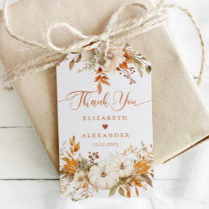 Fall Modern Terracotta Wedding Thank you Gift Tags