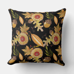 Fall Mood Acorn Oak Watercolor Art Cushion