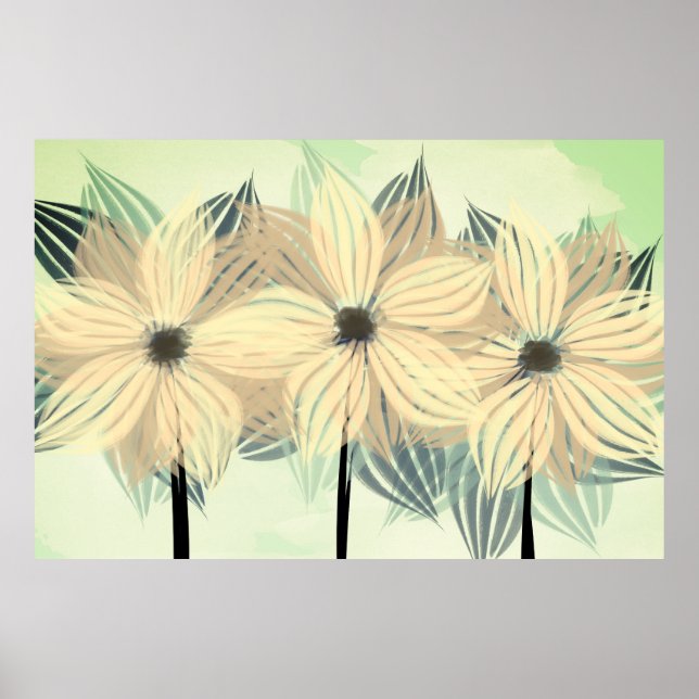 Fall Mood Flowers Art Poster (Front)