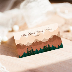Fall Mountain Forest Wedding Place Cards