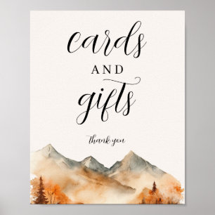 Fall Mountain Wedding Cards and Gifts Sign