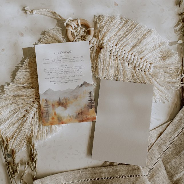 Fall Mountain Wedding Details Enclosure Card (Creator Uploaded)