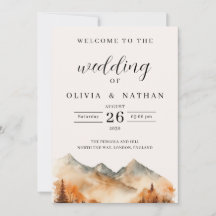 Fall Mountain Wedding Program Ceremony