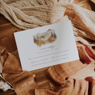 Fall Mountain Wedding RSVP Enclosure Card
