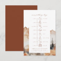 Fall Mountain Wedding Timeline with Icons