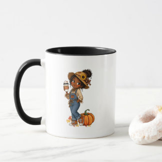 Fall Mug With Cute Scarecrow Girl