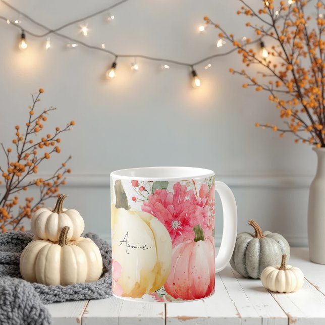 Fall Mug with Pumpkins and Flowers (Creator Uploaded)