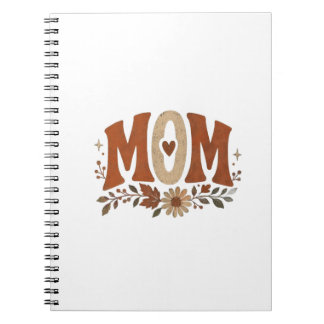 Fall Mum Boho Floral Terracotta Retro Earthy Wildf Notebook