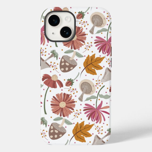Fall Mushroom, Leaves, and Flowers Case-Mate iPhone Case (Back)