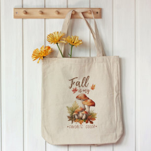Fall Mushroom Quote Tote Bag