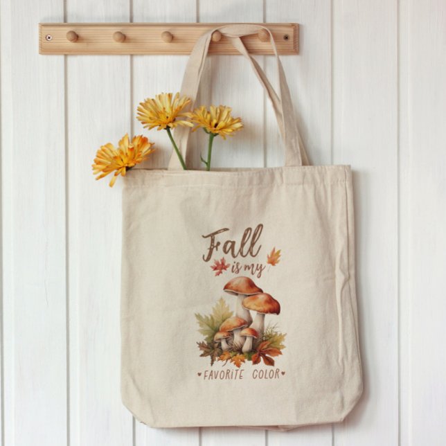 Fall Mushroom Quote Tote Bag (Creator Uploaded)