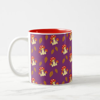 fall mushroom Two-Tone coffee mug