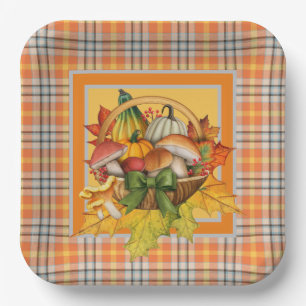 Fall Mushrooms  Paper Plate