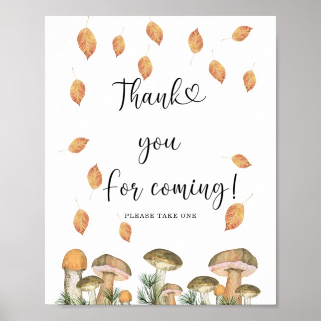 Fall mushrooms - Thank you for coming Poster (Front)