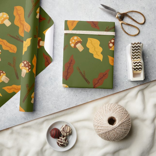 Fall Mushrooms Wrapping Paper (Crafts)