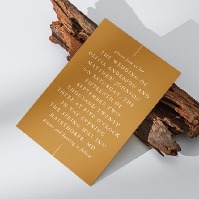 Fall mustard modern simple minimalist wedding invitation (Creator Uploaded)