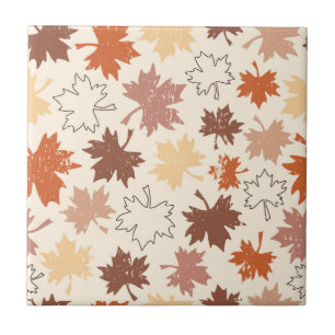 Fall natural design, autumn maple leaf ceramic tile