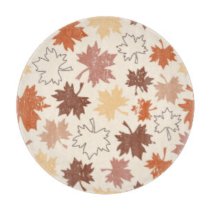 Fall natural thanksgiving's day autumn maple leaf cutting board