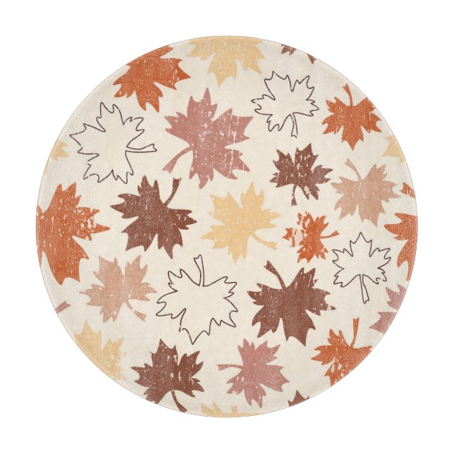 Fall natural thanksgiving's day autumn maple leaf cutting board (Front)