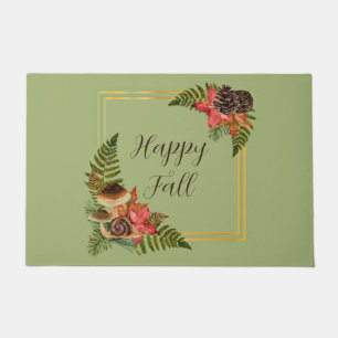 Fall nature frame with customisable text  doormat
