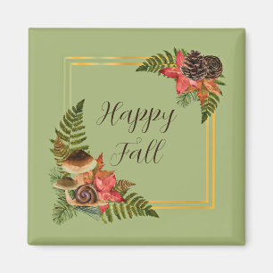 Fall nature frame with customisable text magnet