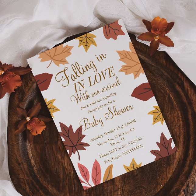Fall Nature Leaves Baby Shower Invitation (Creator Uploaded)