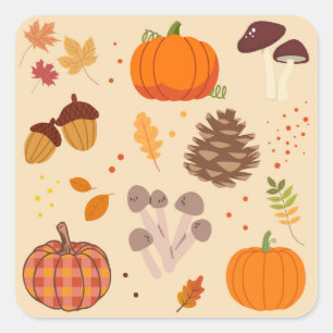 Fall Nature Square Sticker